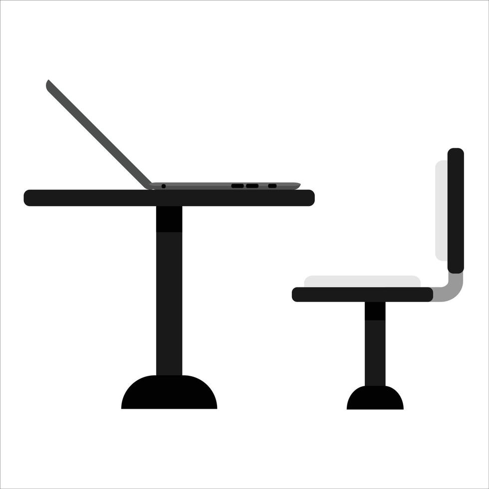 Empty working table in side view. vector