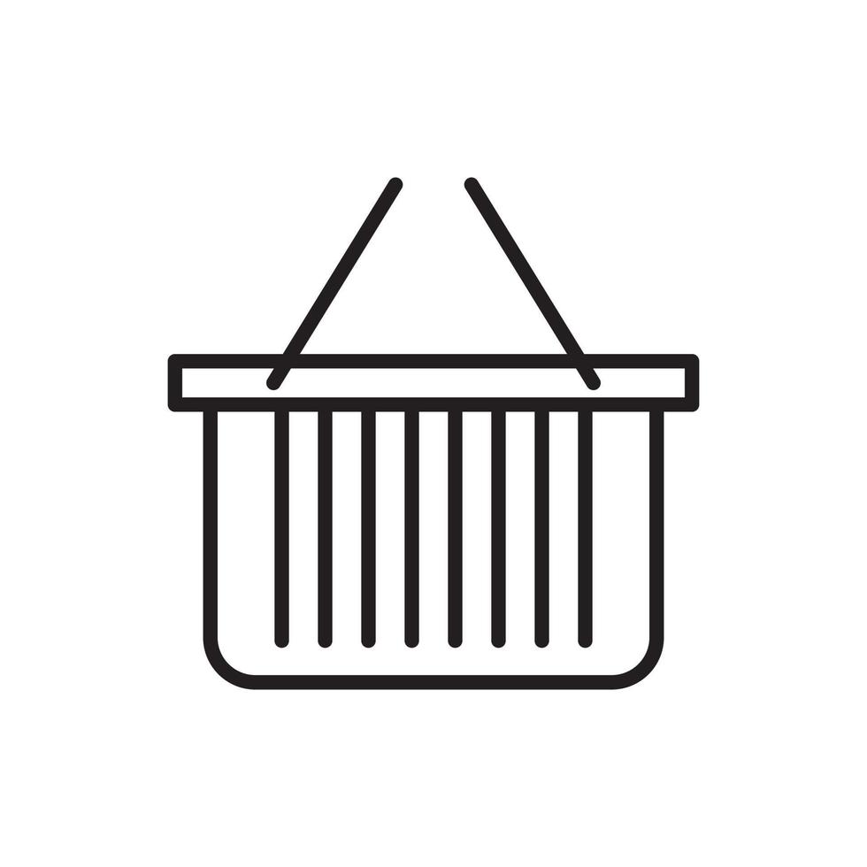 Basket icon. Flat shopping basket sign vector illustration.