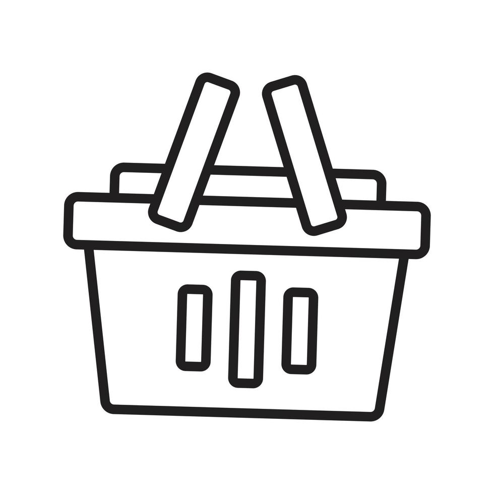 vector de línea de icono de cesta. símbolo de cesta para medios impresos y web.