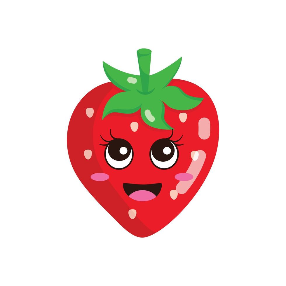 Strawberry cute character vector