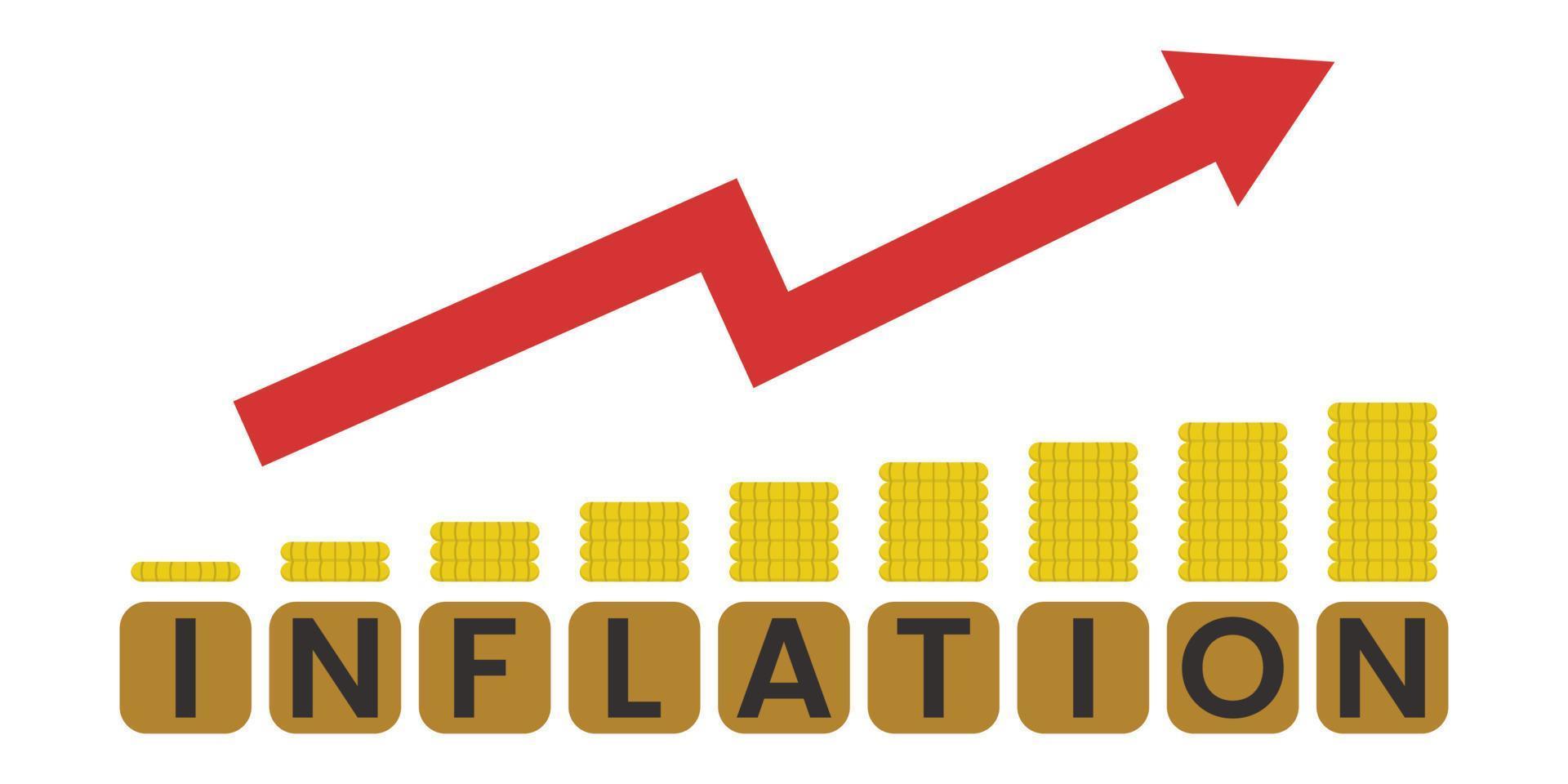 illustration vector graphic of inflation. Financial crisis.