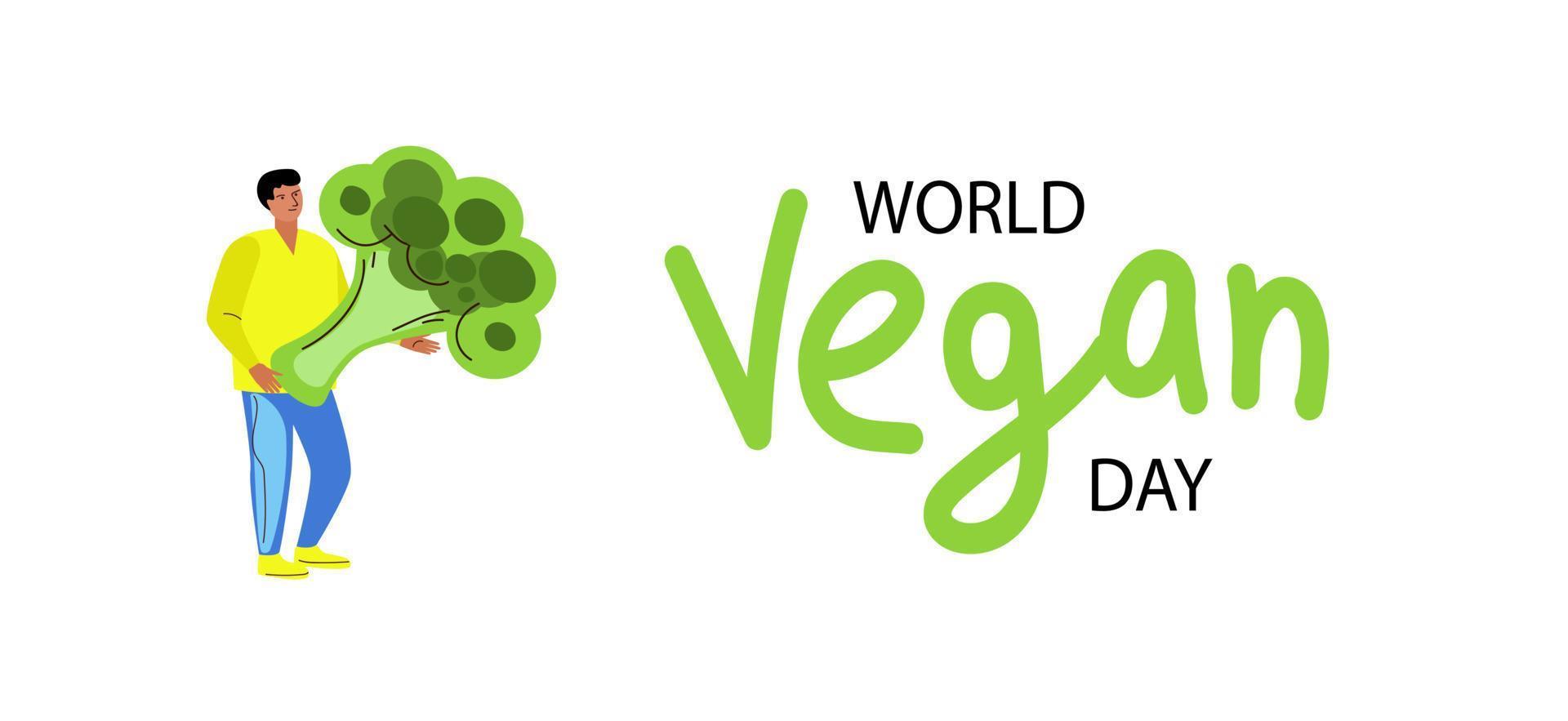 World Vegetarian Day vector flat banner