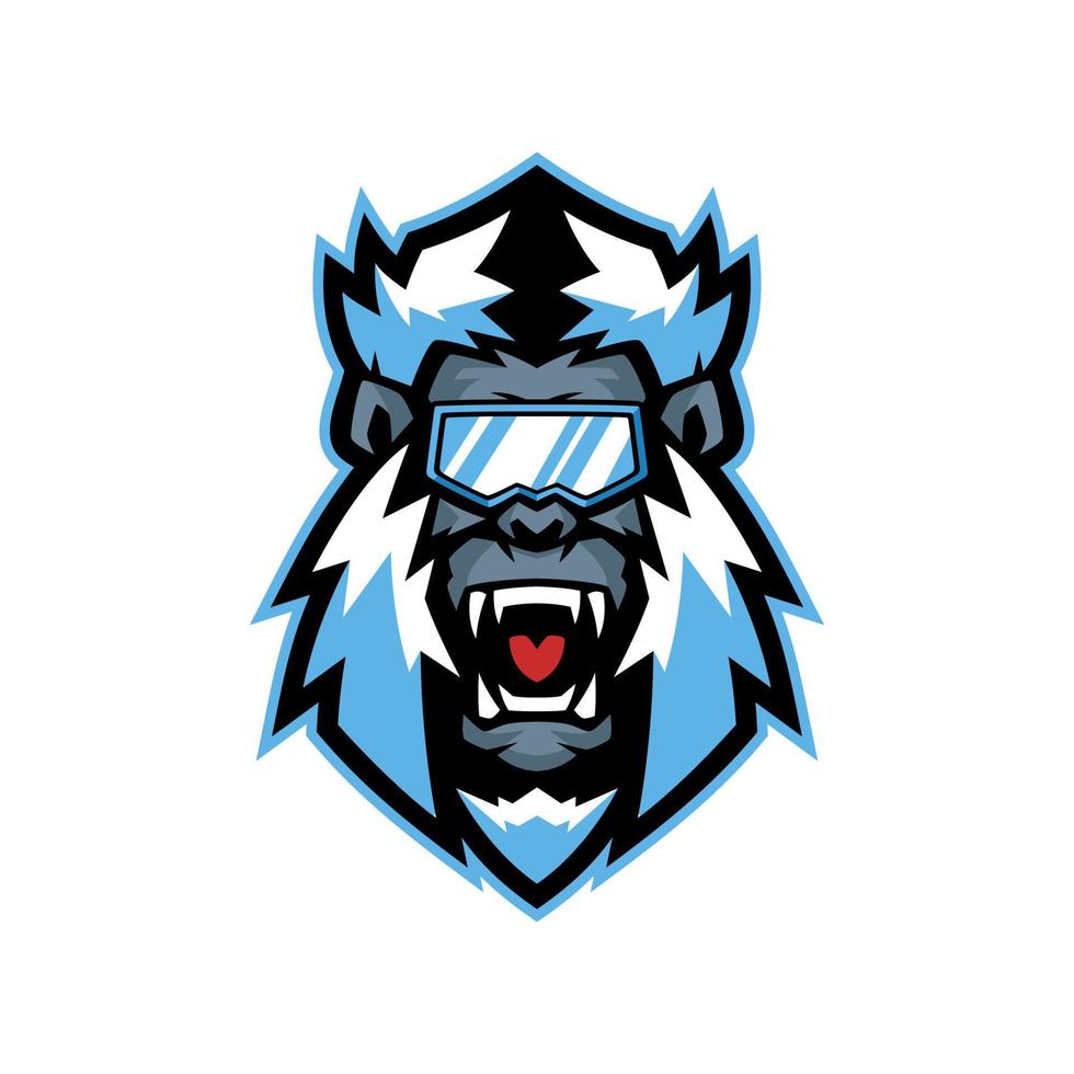 yeti fresco logotipo de la mascota vector