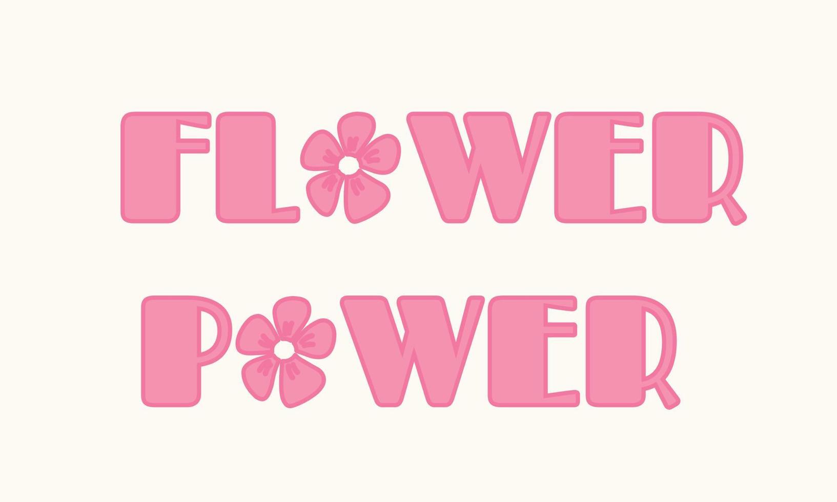 flower power - lindas letras modernas en colores pastel hippie. símbolo de resistencia pasiva y no violencia, cita del logotipo de ilustración vectorial, tarjeta moderna de camiseta, afiche, diseño de impresión vector