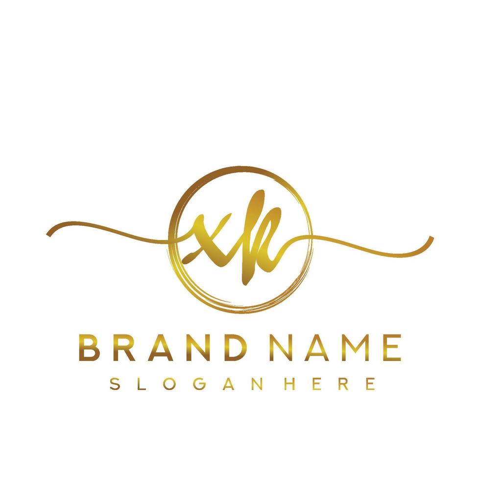 Initial XK handwriting logo with circle hand drawn template vector
