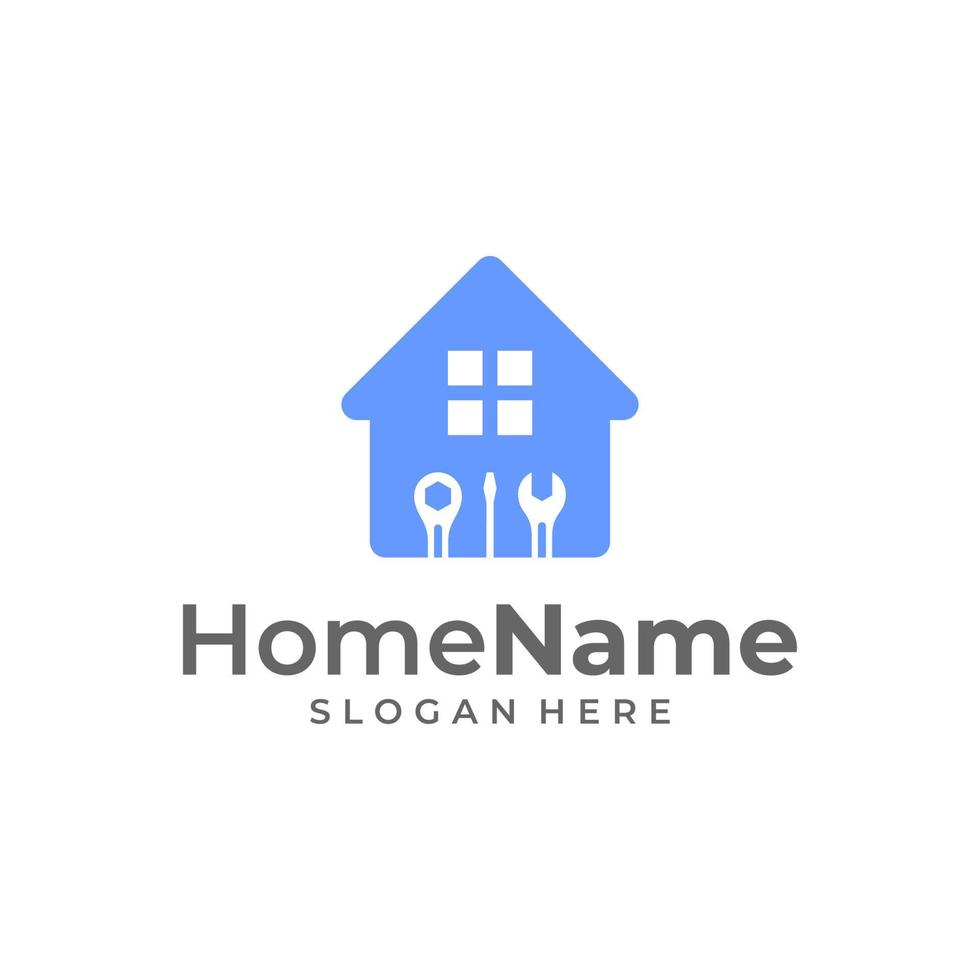 Home service logo illustration template. Mechanic home logo design concept vector