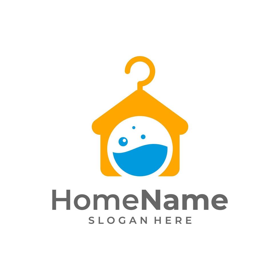 Laundry Home Logo Vector Icon Illustration. Laundry logo design template
