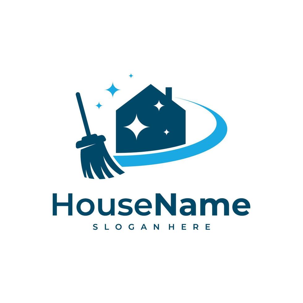 Clean House logo designs concept. Cleaning Service logo vector template.