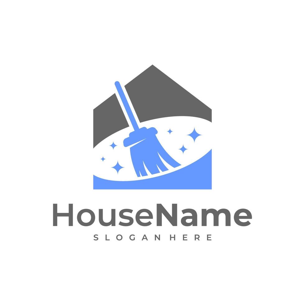 Clean House logo designs concept. Cleaning Service logo vector template.