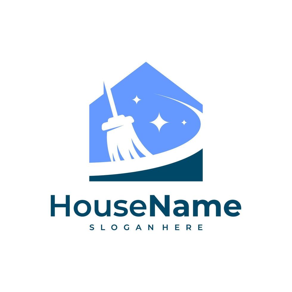 Clean House logo designs concept. Cleaning Service logo vector template.