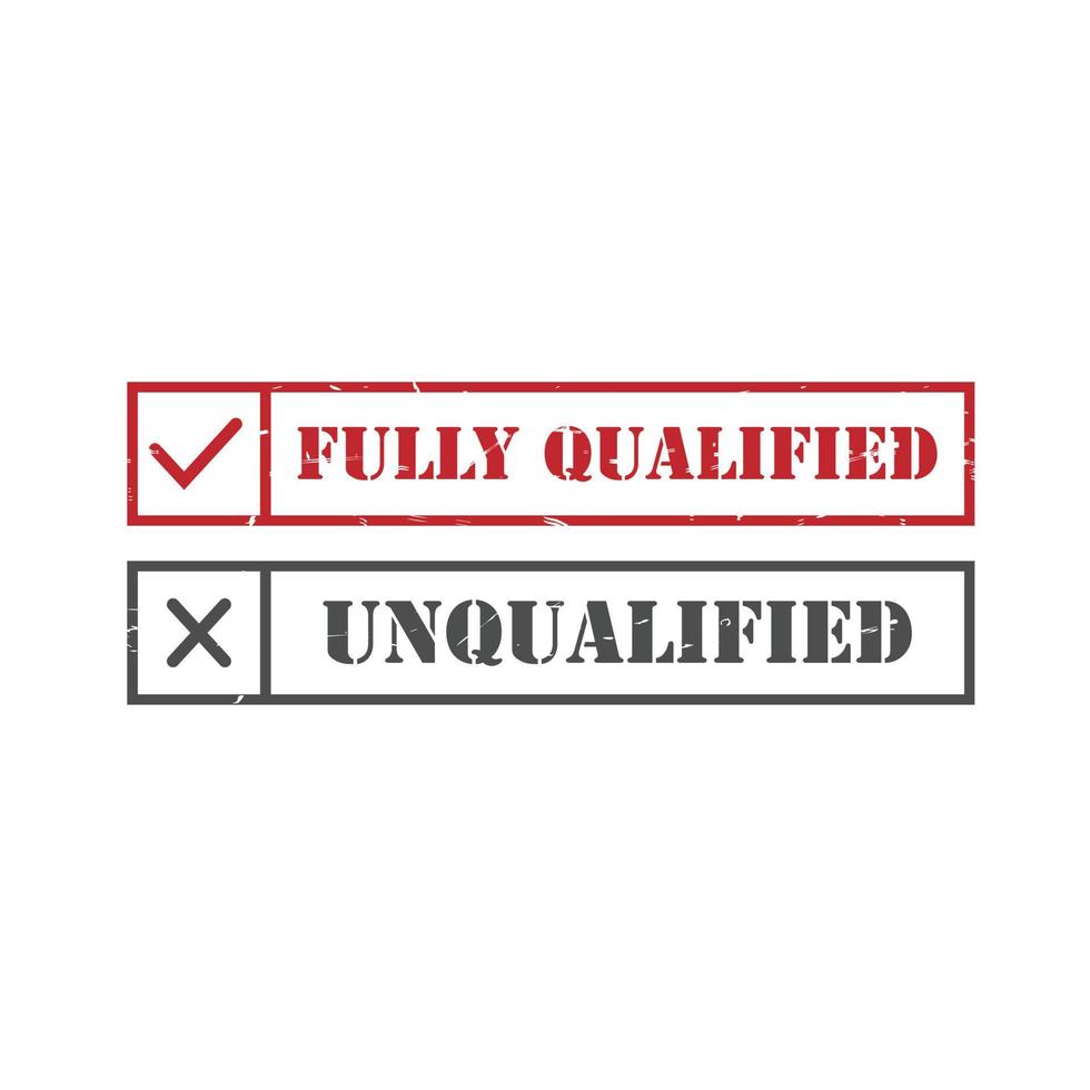 qualified and inquilified stamp seal vector image design