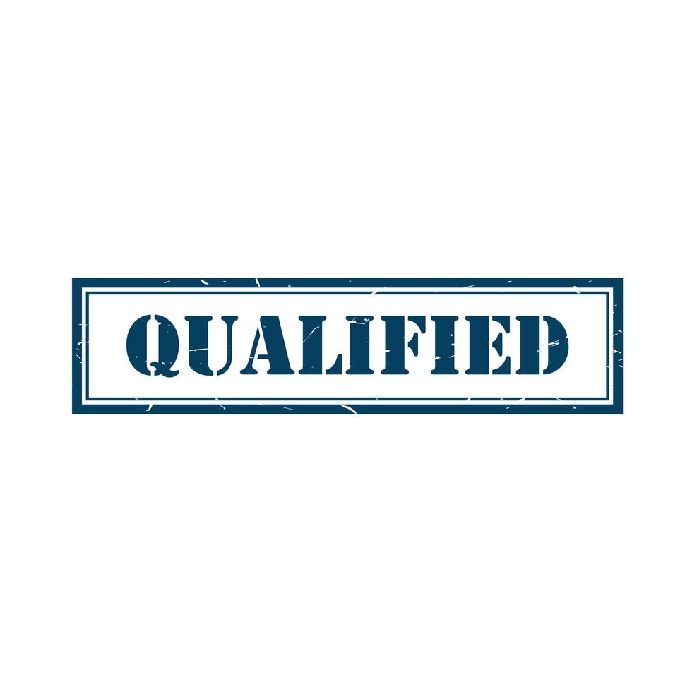 Qualified square grunge rubber stamp vector