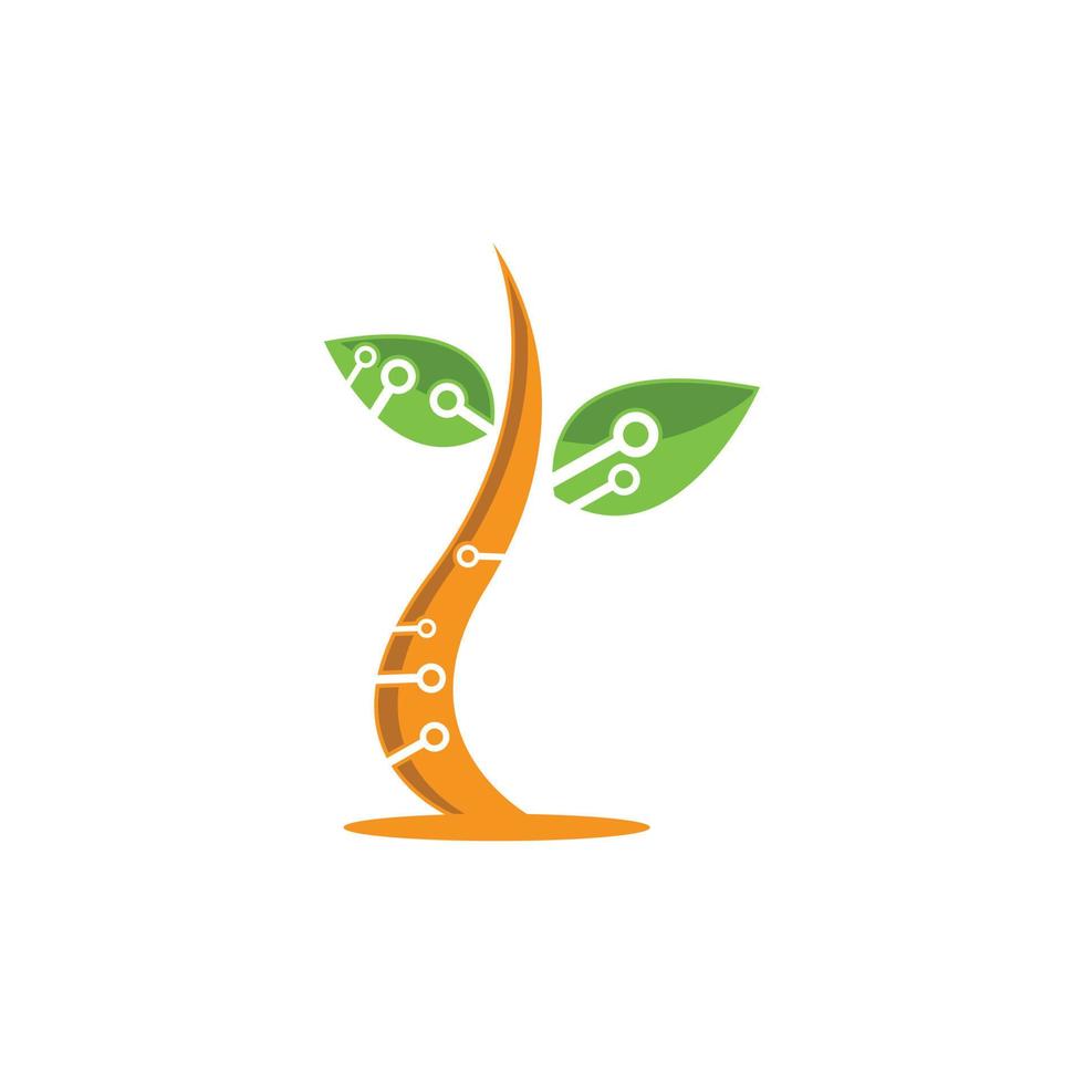 logotipo de diseño de árbol de tecnología vector