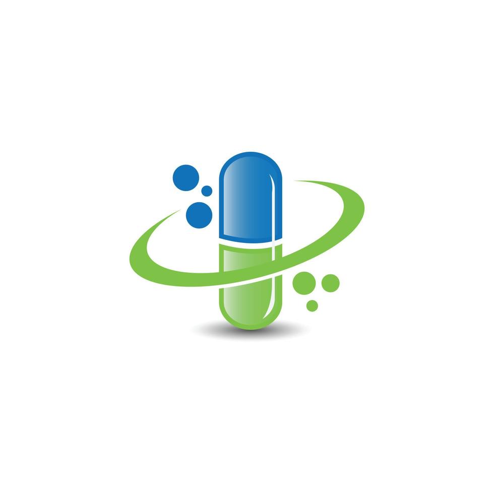 Capsule pharmacy medicine logo vector