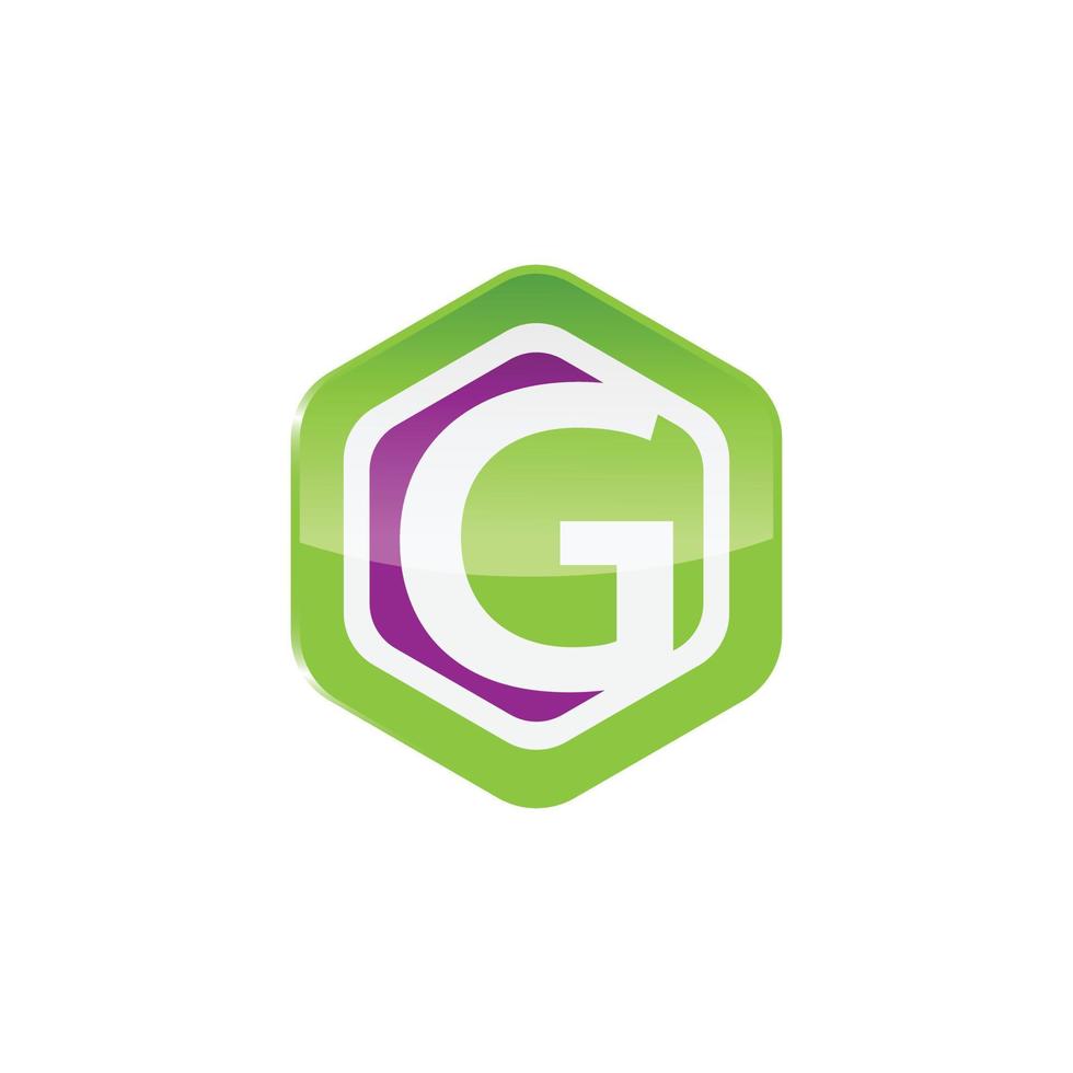 Hexagon letter G logo design vector