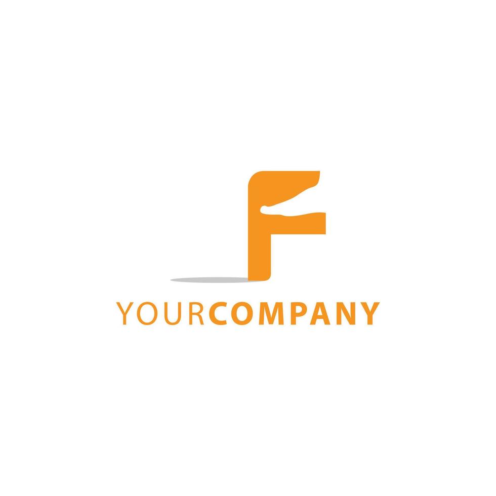 Letter F feet massage logo vector