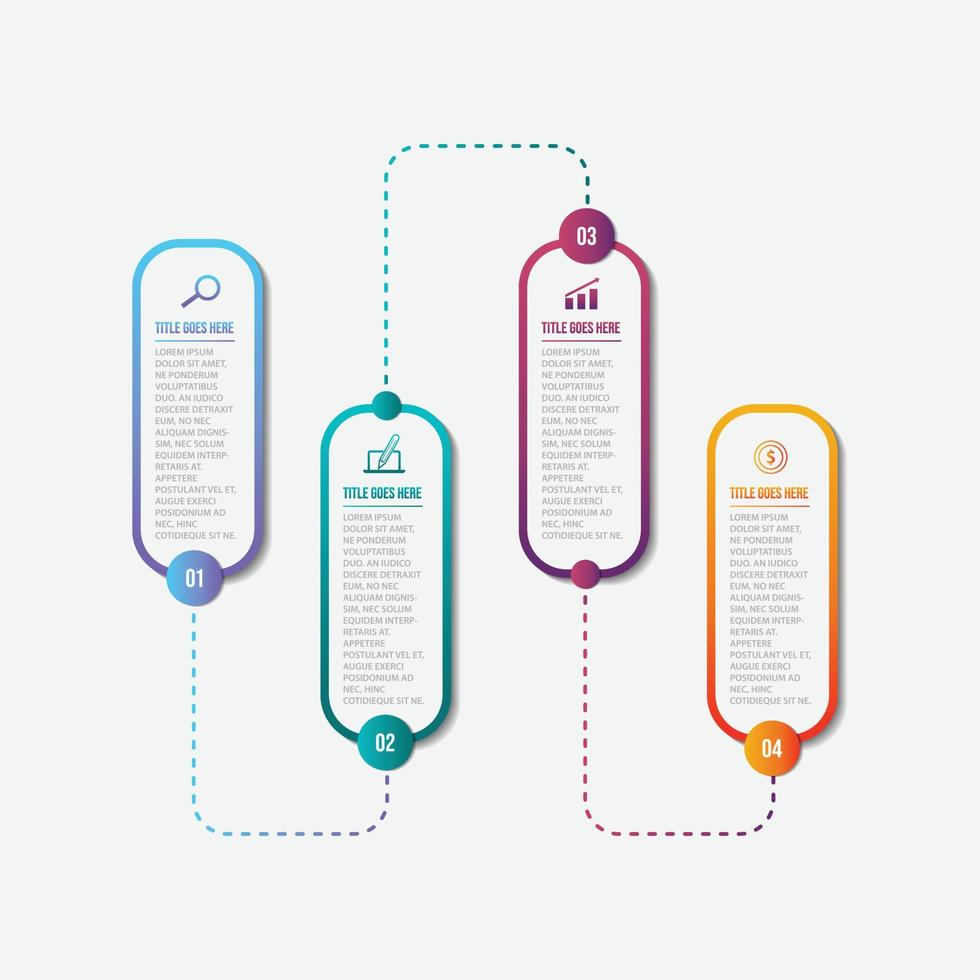 Plantilla de infografía de línea de tiempo de 4 pasos vector