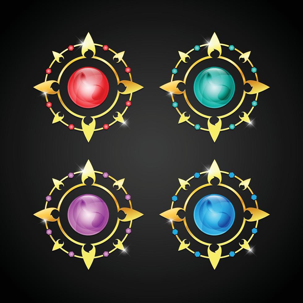 Set of emerald luxury logo vector