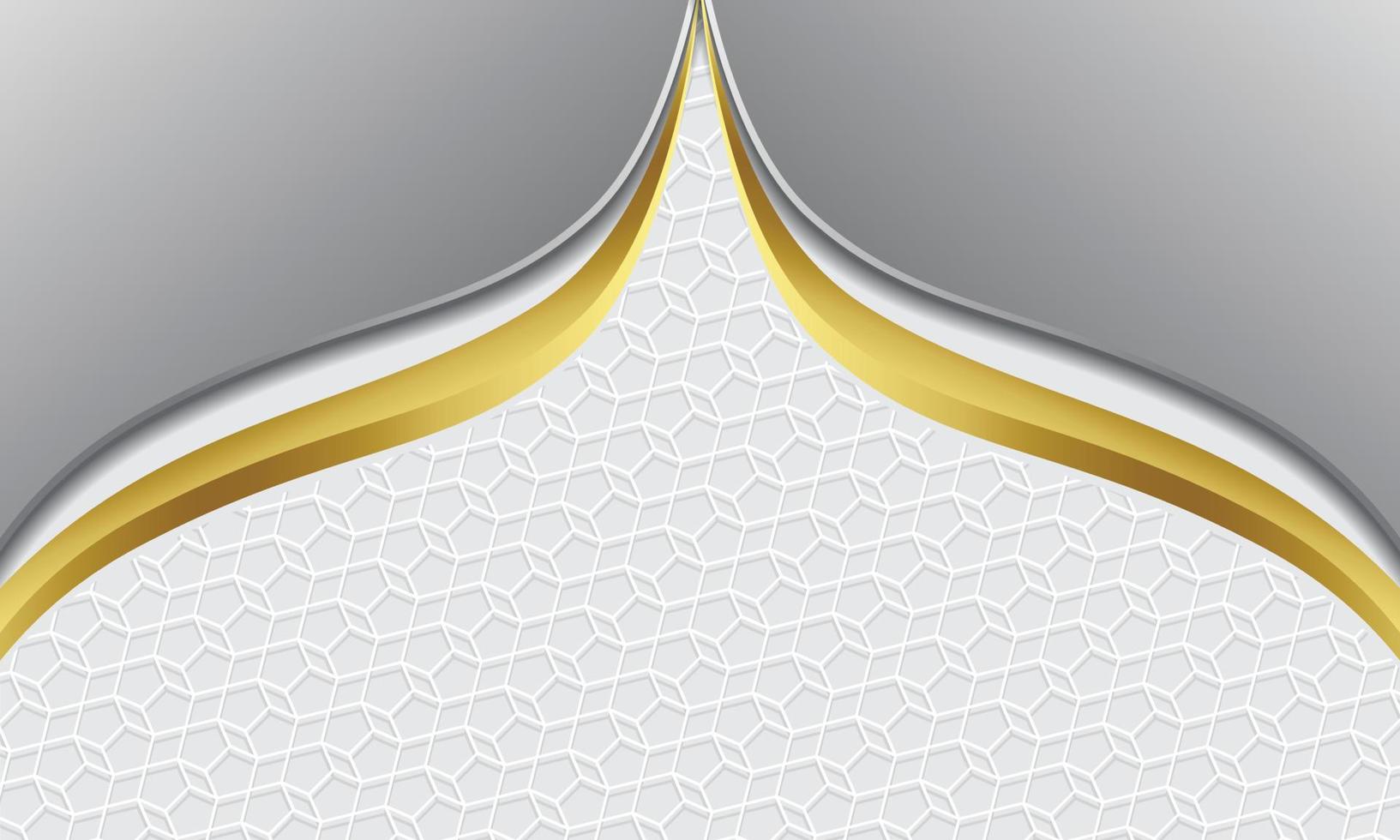 white gold islamic backdrop vector illustration