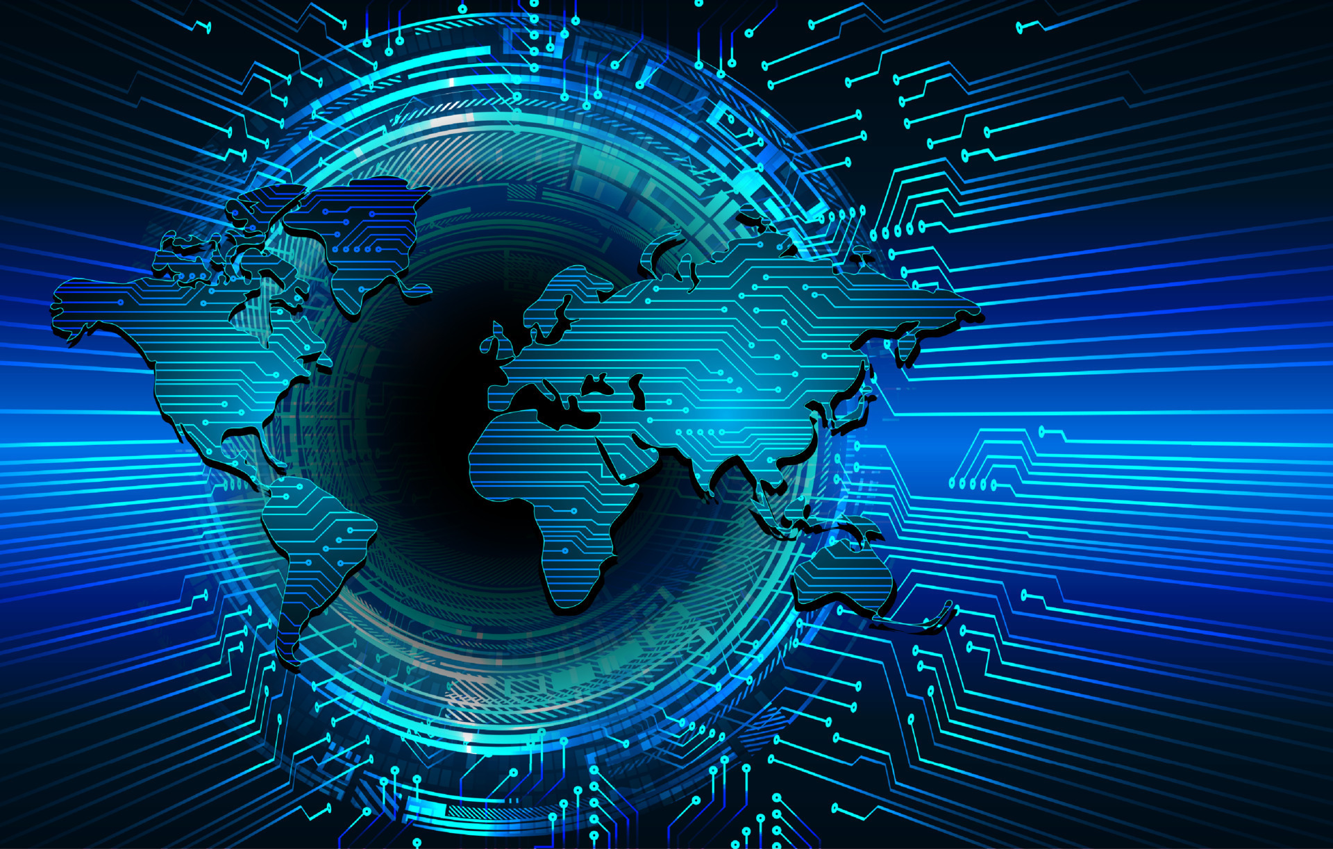 fondo azul de la tecnología del mapa del mundo moderno 12876932 Vector en Vecteezy