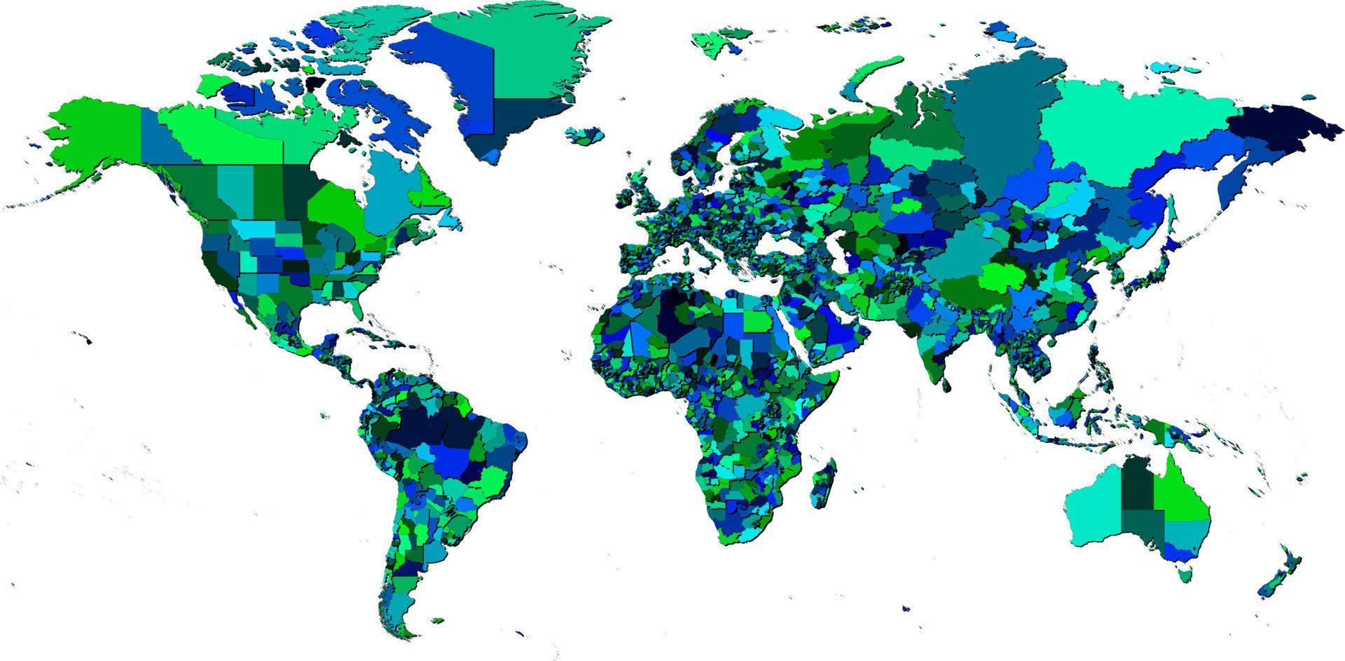 World map all political regions vector