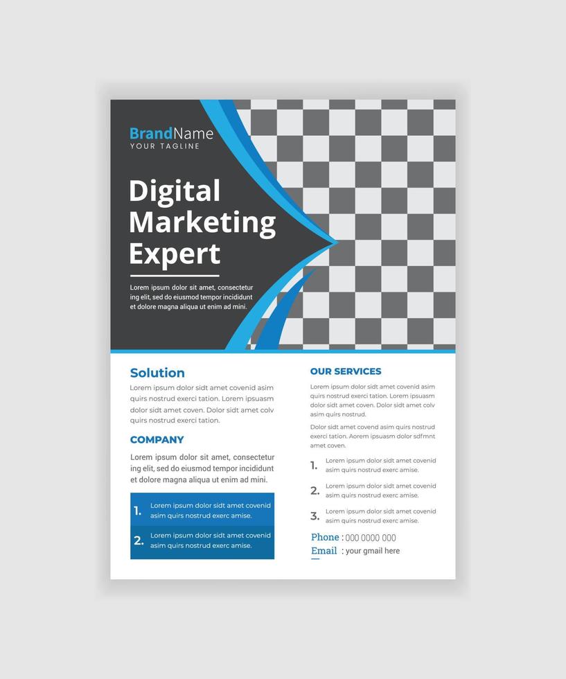 Modern digital marketing agency flyer template vector