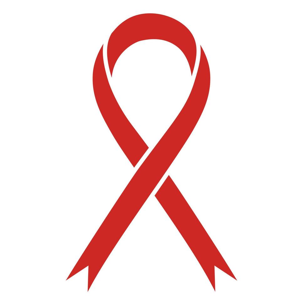 Red AIDS awareness ribbon. World HIV Aids day 1 December. vector