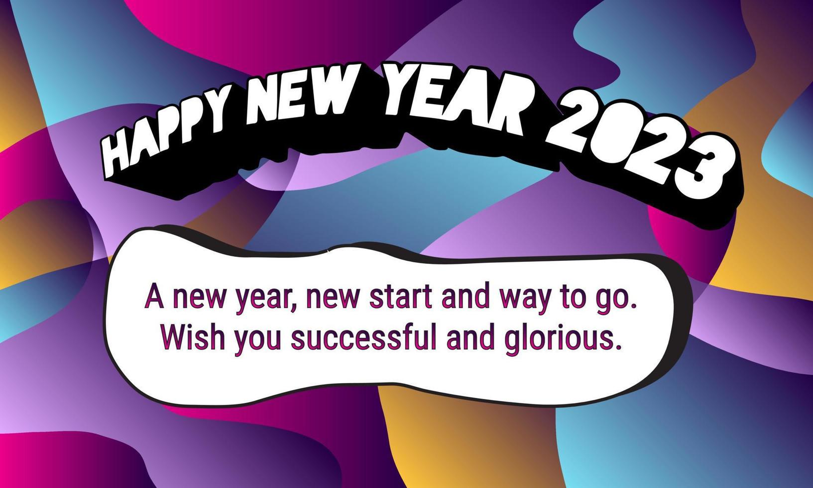 2023 Happy New Year Colorful Template Greeting Card banners for seasonal holiday leaflets, greetings and invitations and cards. Eps10 Vector