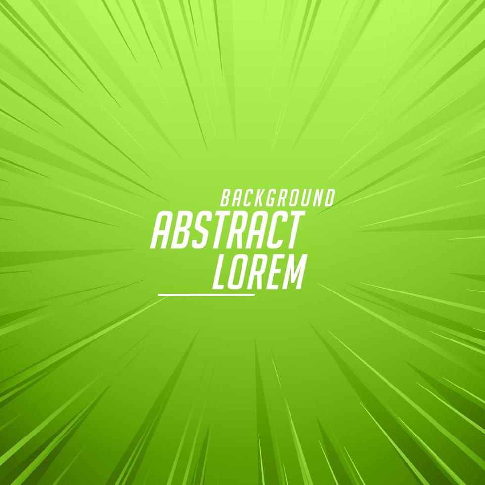 empty green comic style zoom lines background vector