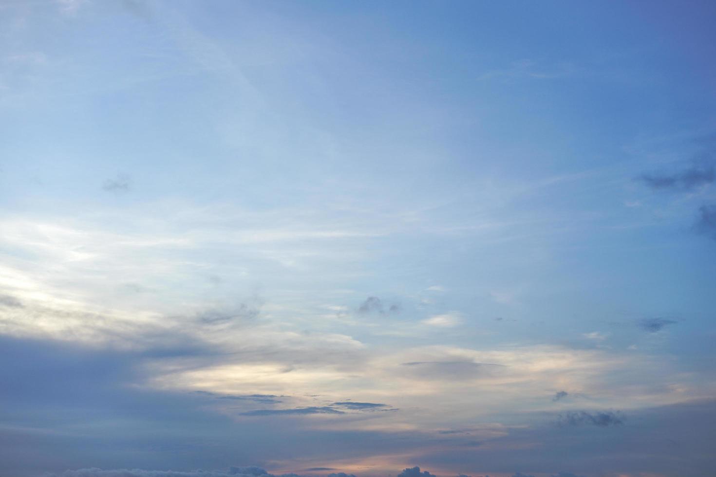 Soft clouds and blue sky with copy space for banner or wallpaper background photo