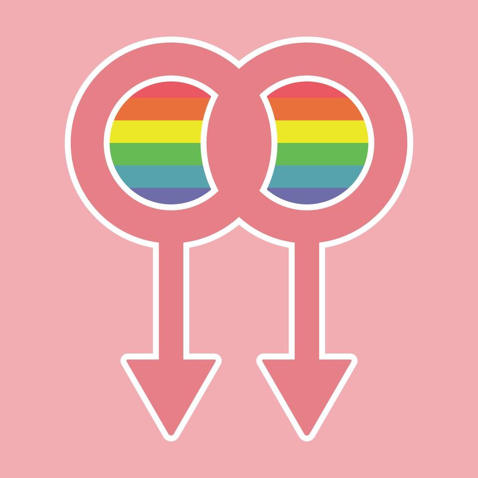 LGBTQ lesbian icon retro style design. Sticker LGBT, asexual, non-binary, transgender, genderfluid, pansexual, bisexual, genderqueer, polysexual vector