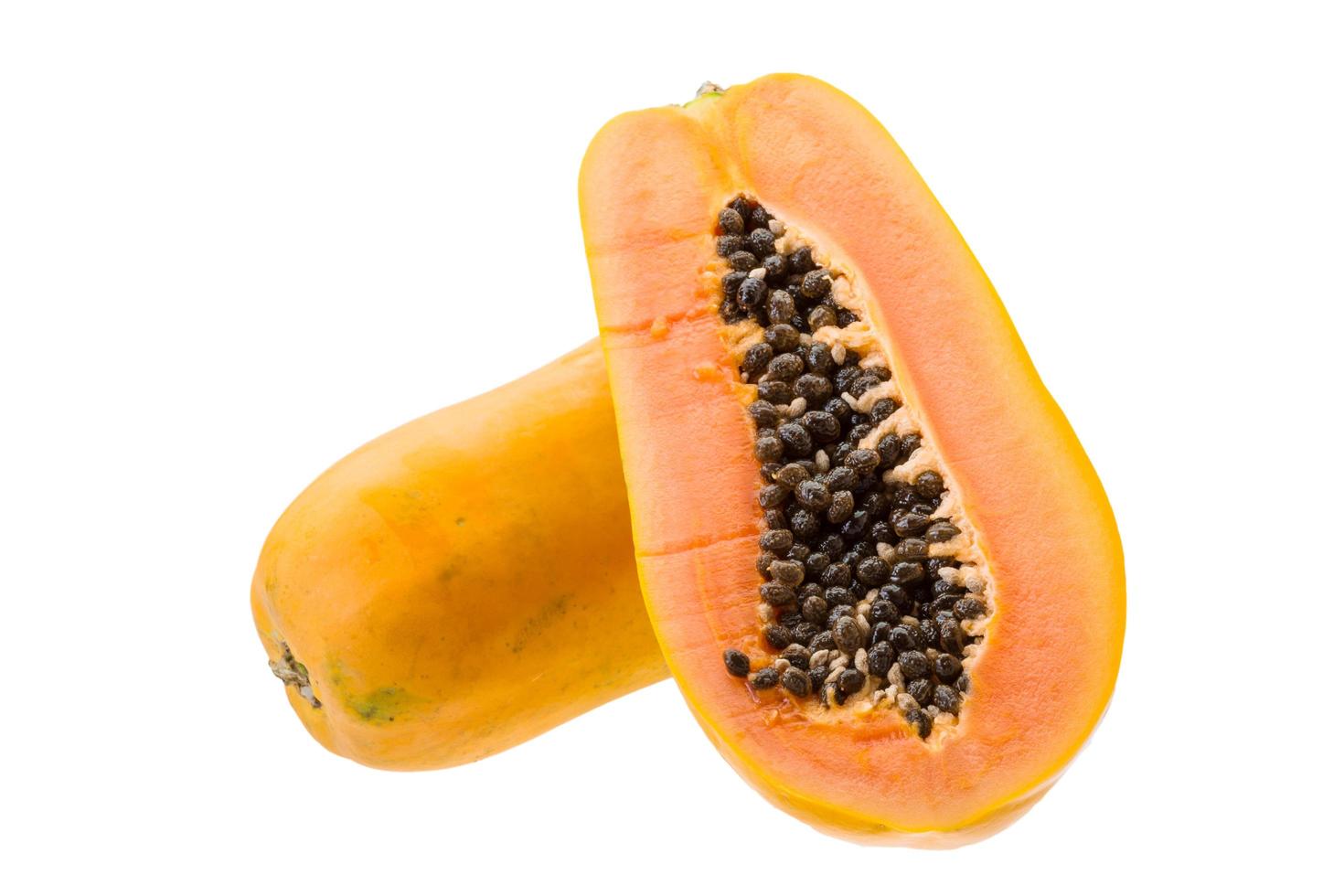 Papaya on white background photo