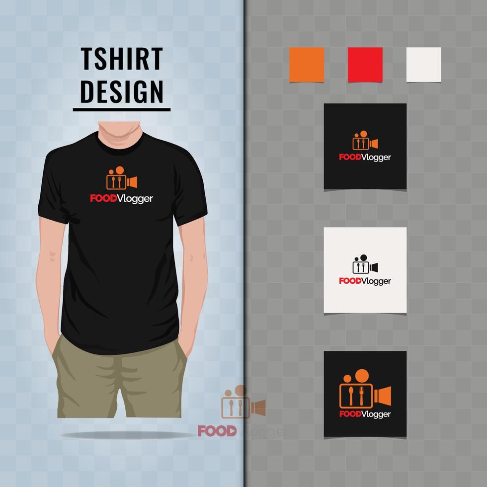 Food vlogger t shirt design vector illustration