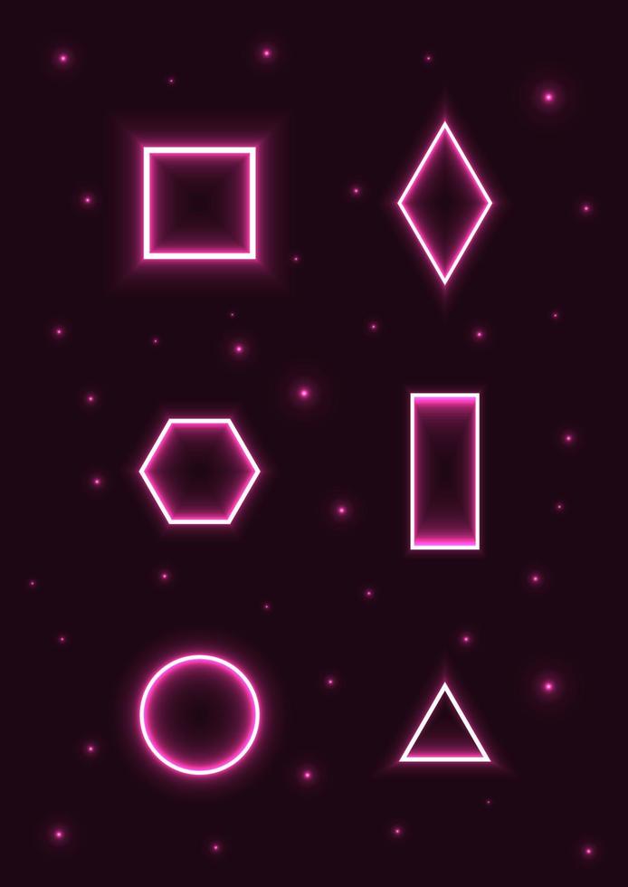 Neon Geometric Shapes Abstract Background vector