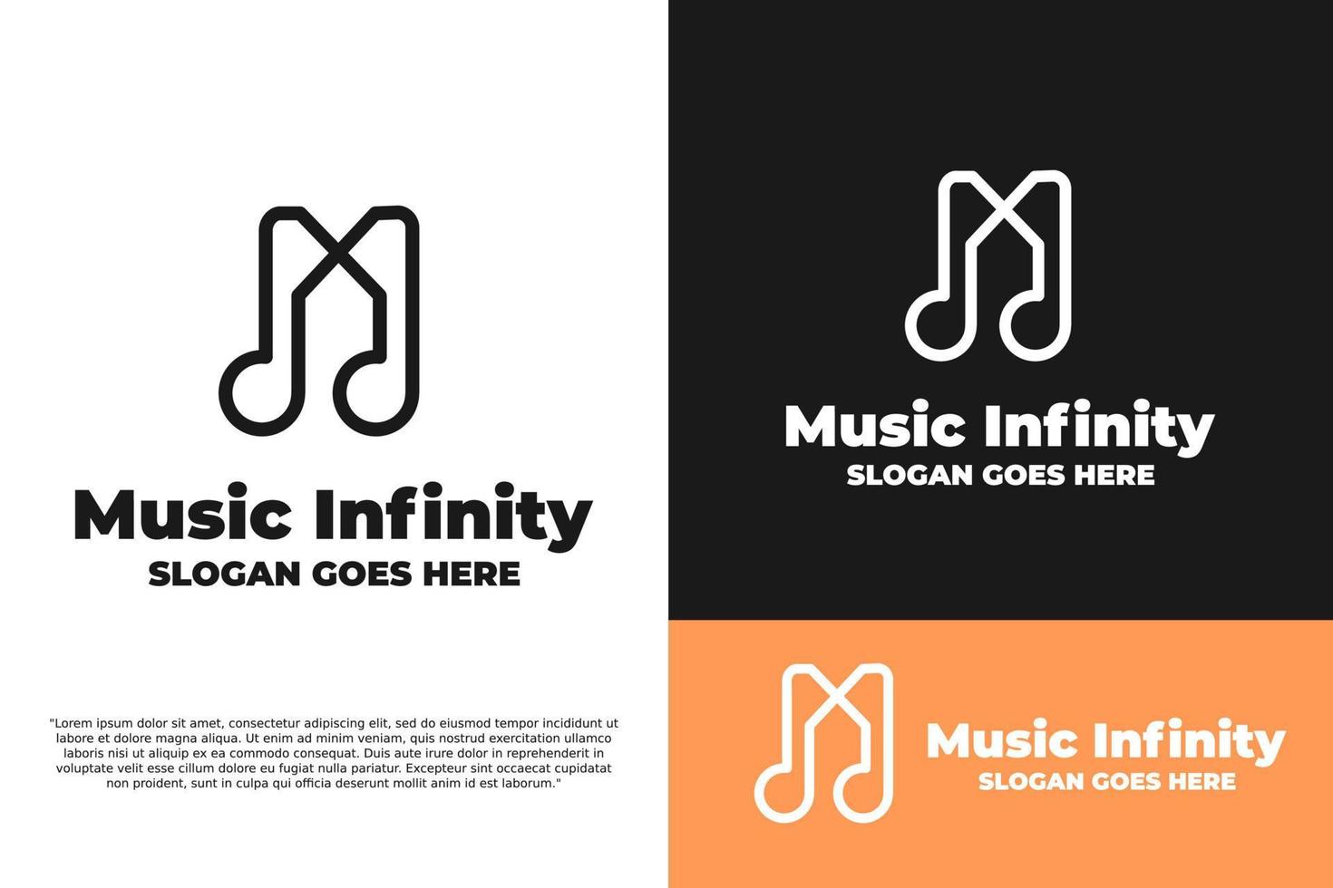 Infinity music logo template illustration vector