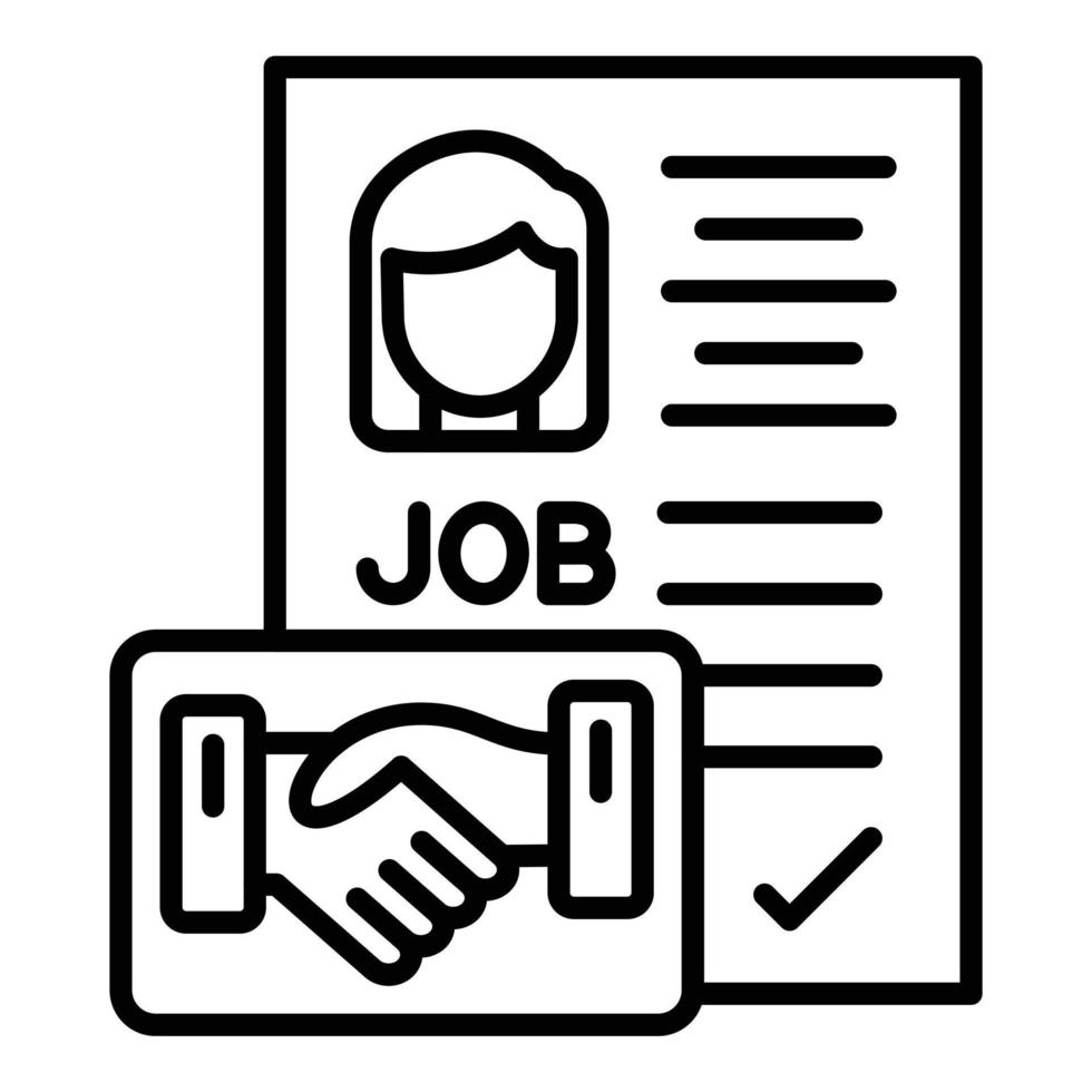 estilo de icono de contrato de empleo vector