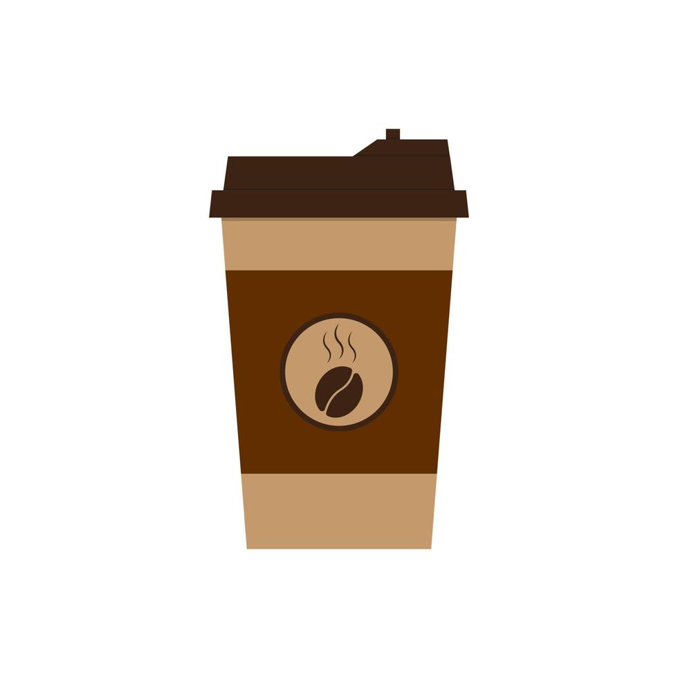 café en una taza de papel. Café para llevar. ilustración vectorial aislado sobre fondo blanco vector