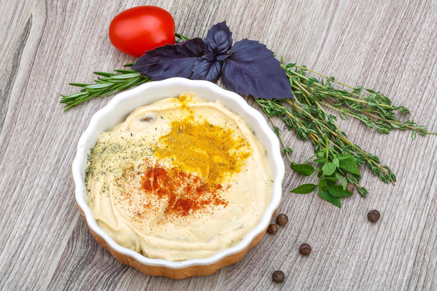 Hummus dish view photo