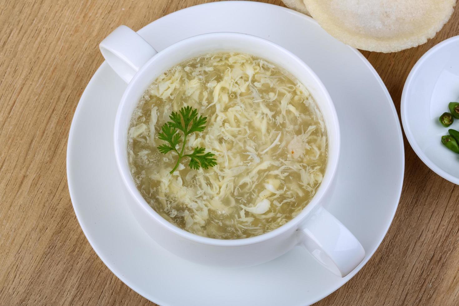 Crab meat soup photo