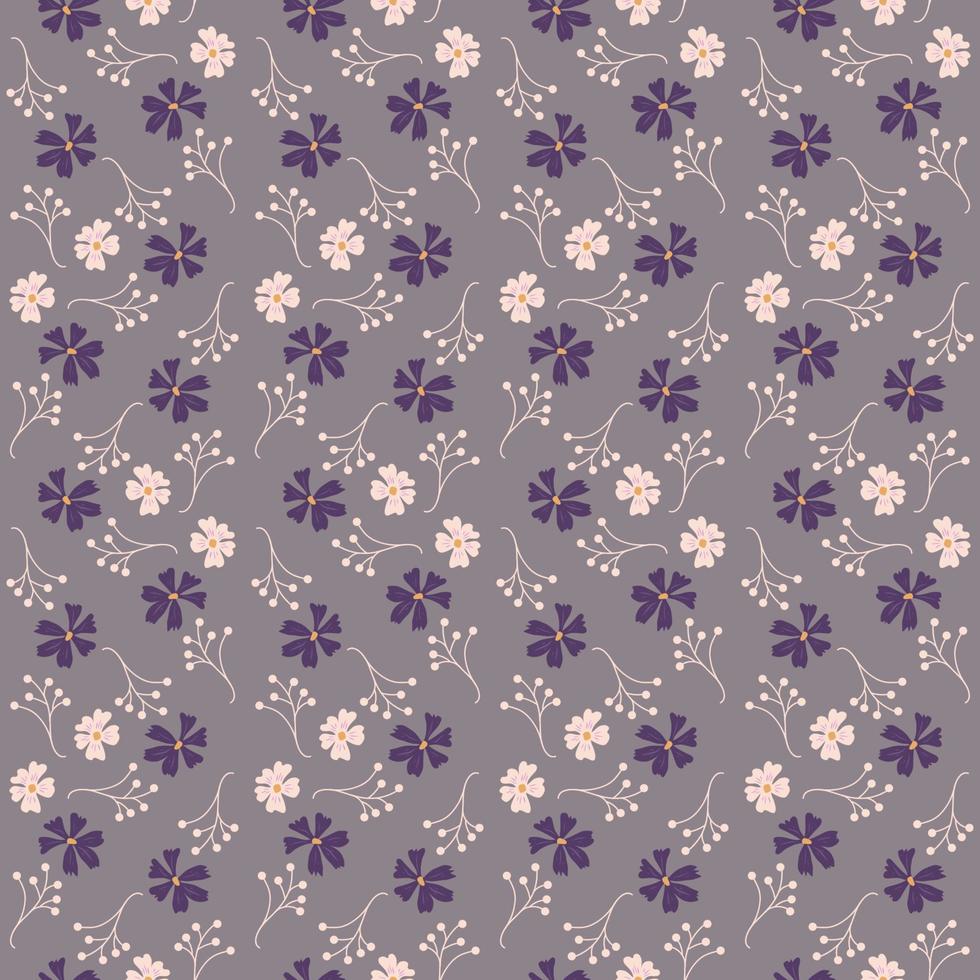 Wildflowers seamless vector pattern