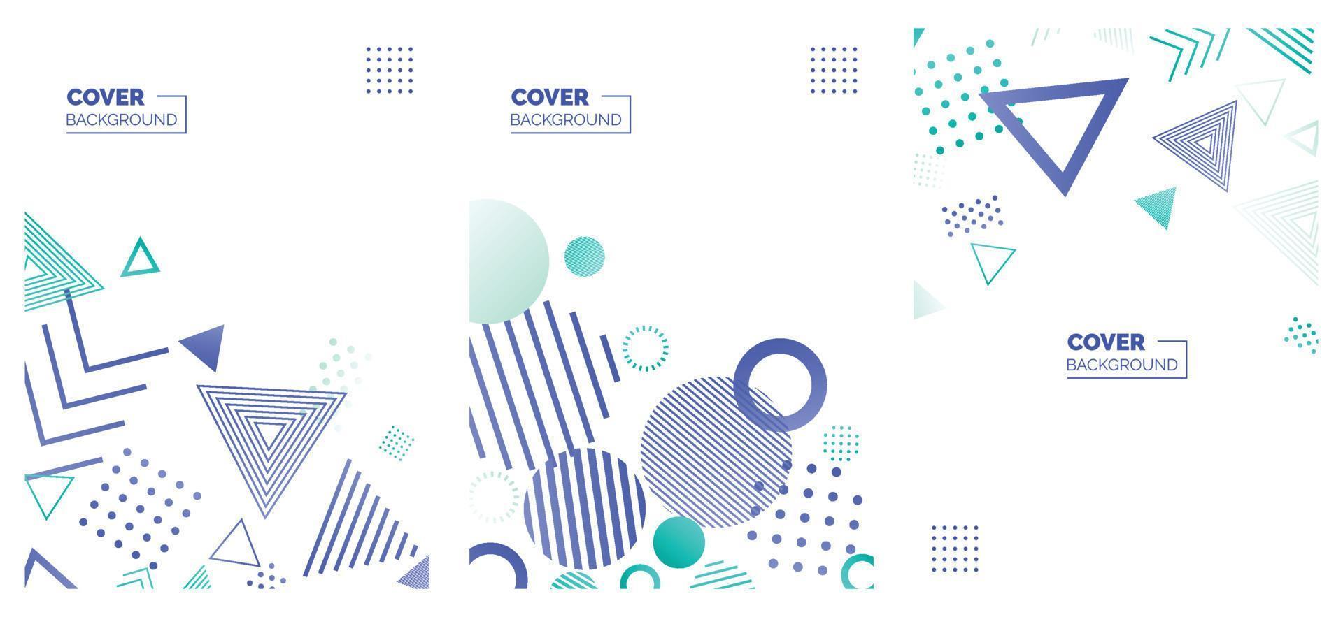 Covers templates set with bauhaus. memphis and hipster style graphic geometric elements. Applicable for placards. brochures. posters. covers and banners. Vector illustrations
