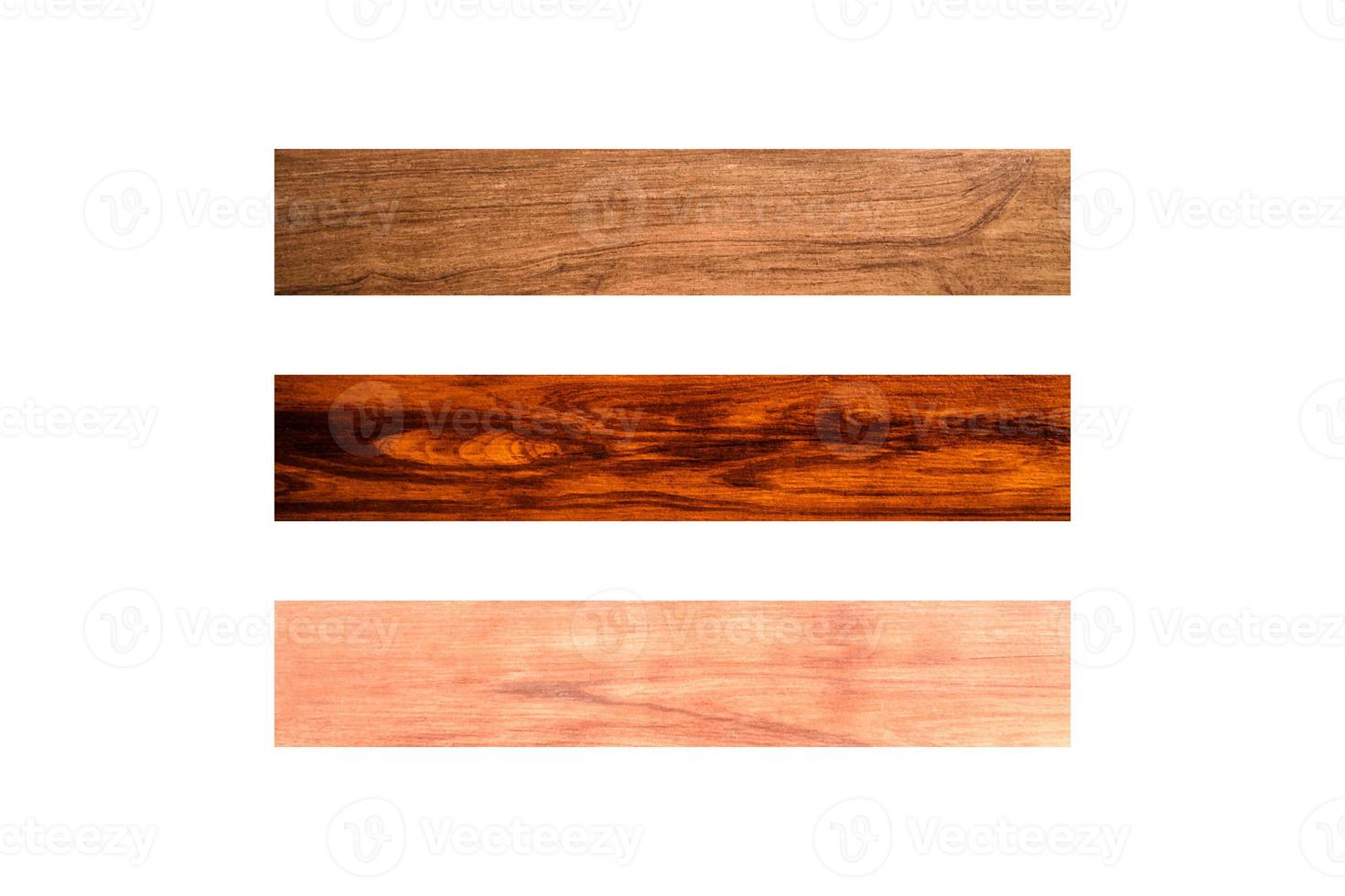 Set of three wooden sign isolated on white background with clipping path for design or work photo
