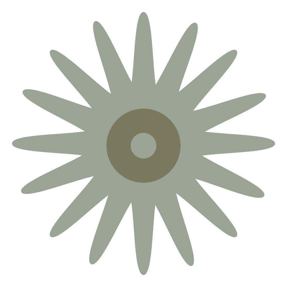 Flower in retro groovy style. Simple vector icon