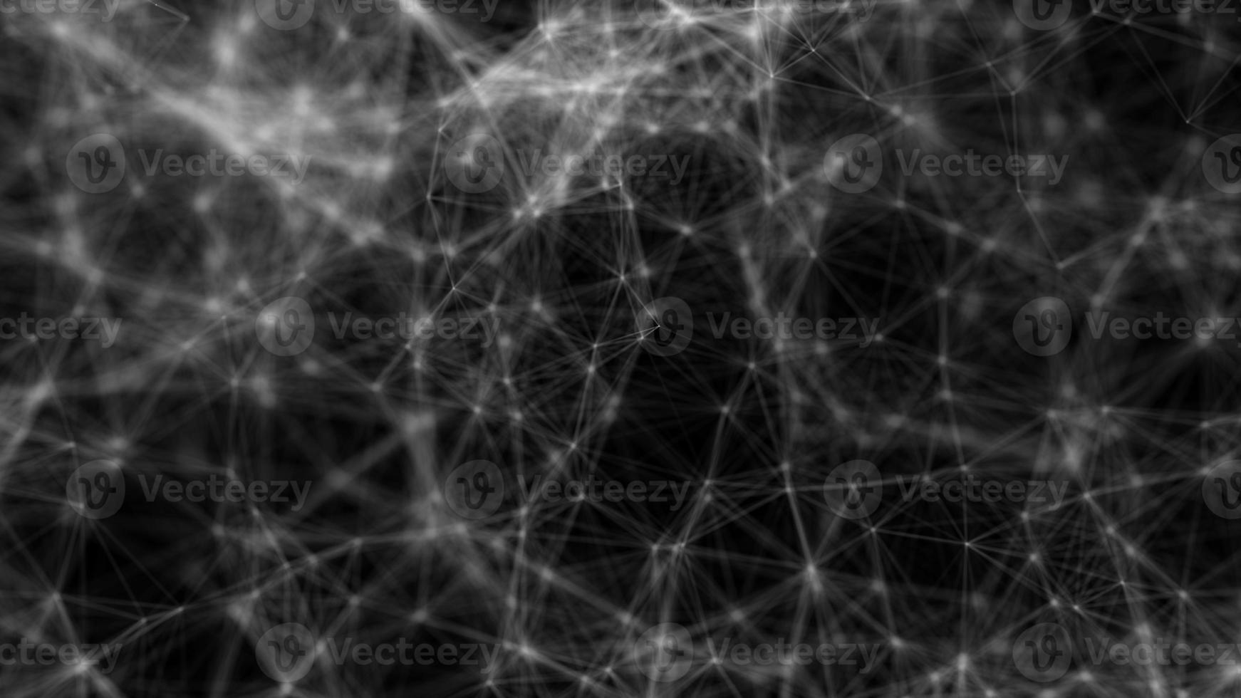 Polygonal black monochrome abstract background shapes network with low poly lines neural connections big data concept photo