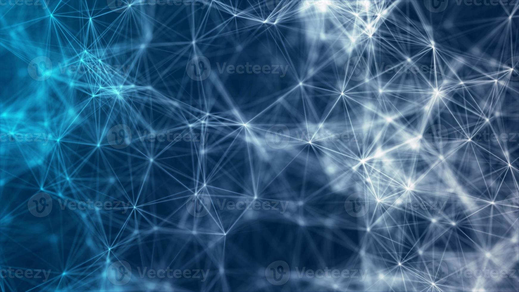 Polygonal blue abstract background shapes network with low poly lines neural connections big data concept photo