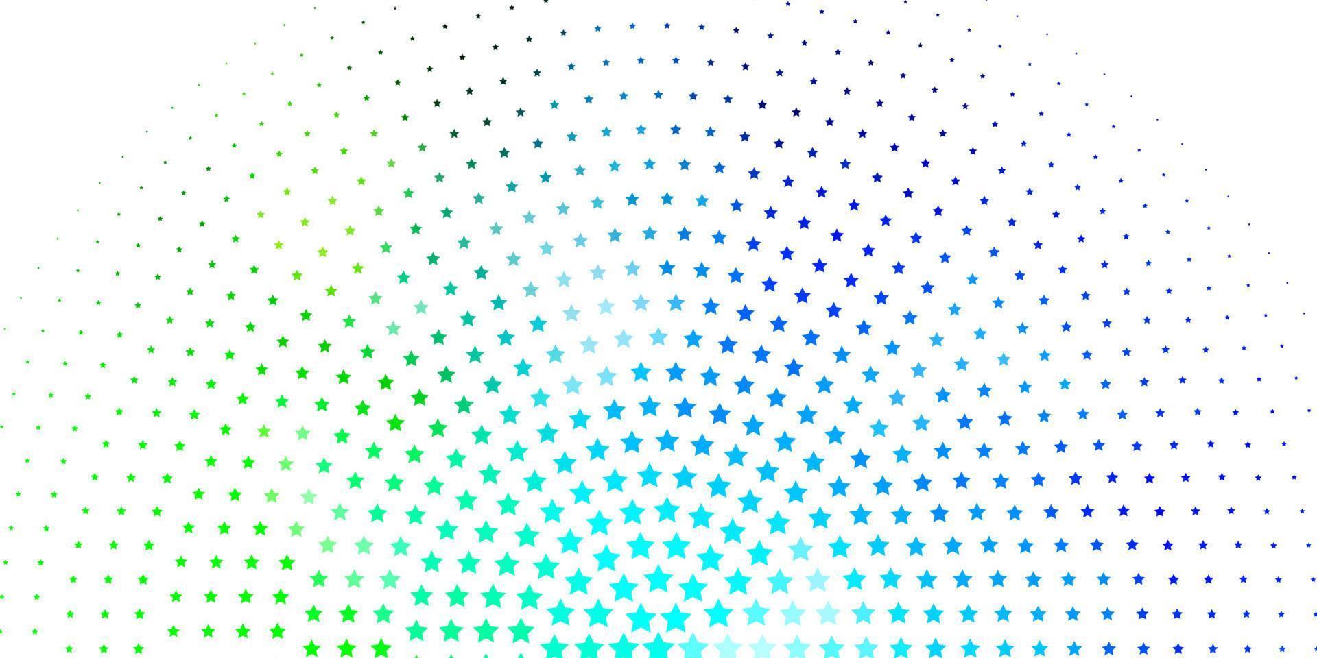 Light Blue, Green vector background with small and big stars.