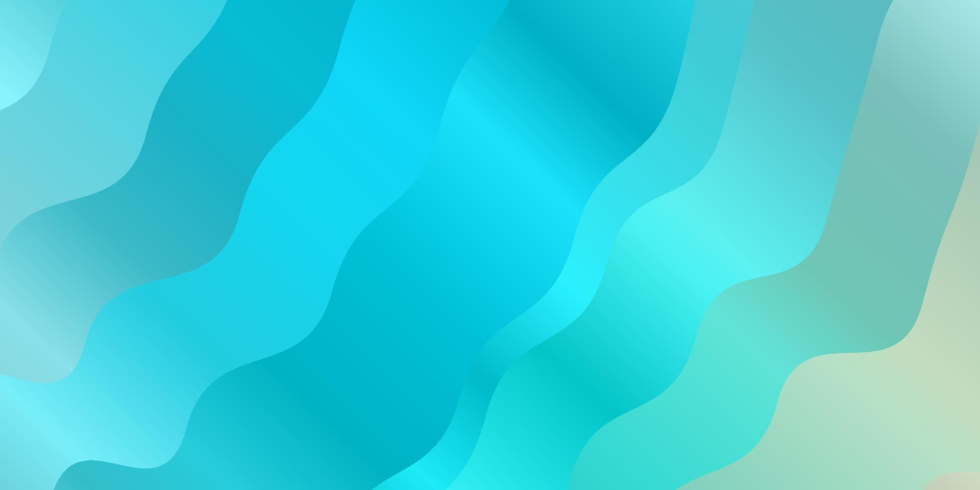 Fondo de vector azul claro, verde con líneas curvas.