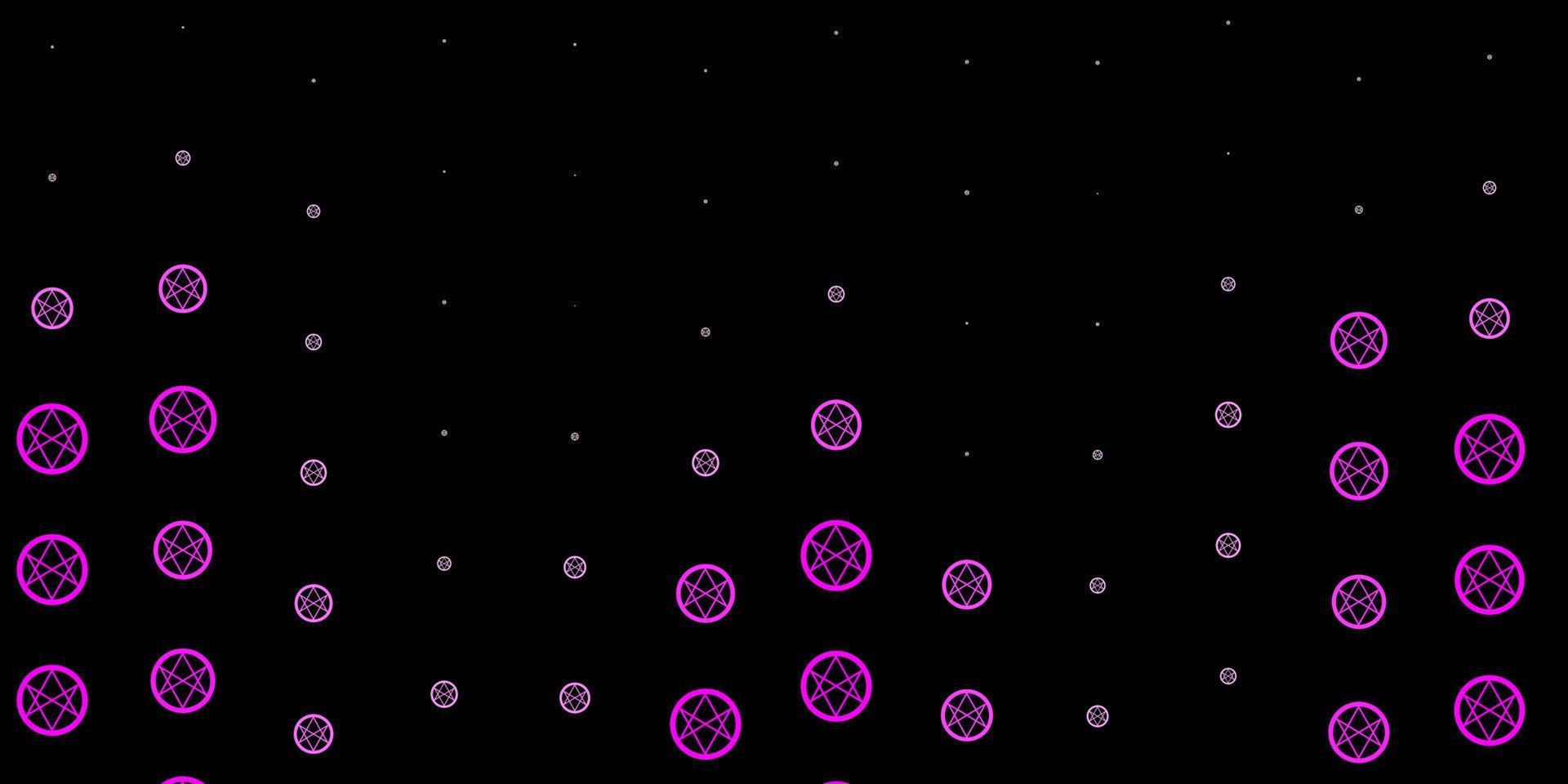 Dark Pink vector texture with religion symbols.