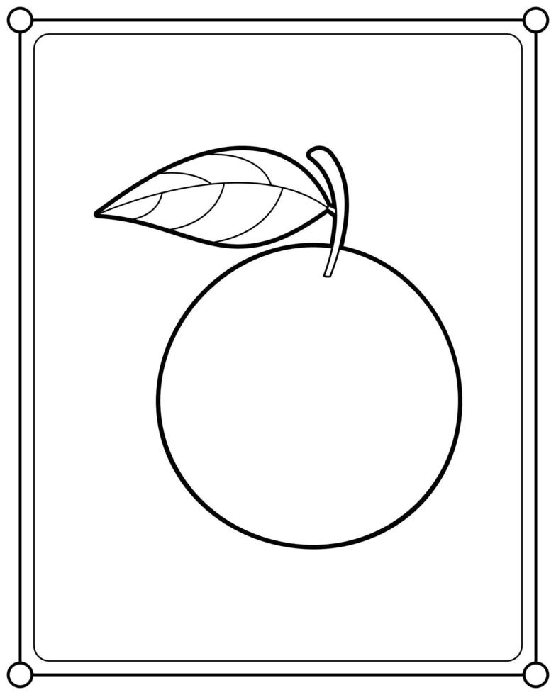 Orange fruit suitable for children's coloring page vector illustration