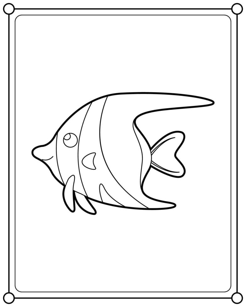 Saltwater fish suitable for children's coloring page vector illustration